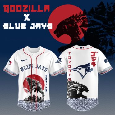 Godzilla x Toronto Blue Jays MLB Baseball Jersey