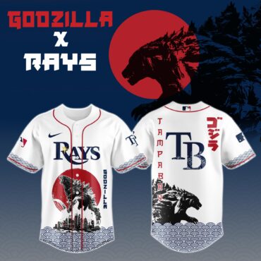 Godzilla x Tampa Bay Rays MLB Baseball Jersey