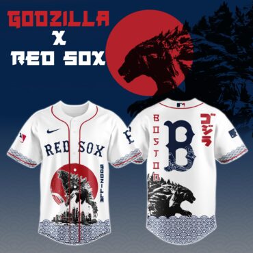 Godzilla x Boston Red Sox MLB Baseball Jersey