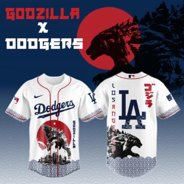 Godzilla x Los Angeles Dodgers Baseball Jersey