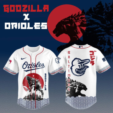 Godzilla x Baltimore Orioles Baseball Jersey