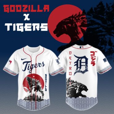 Godzilla x Detroit Tigers Japan MLB Baseball Jersey