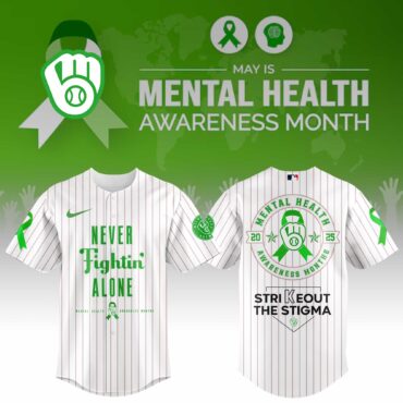 Milwaukee Brewers Special Mental Health Awareness Week Limited Edition Jersey