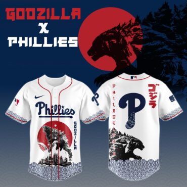 Godzilla x Philadelphia Phillies MLB Baseball Jersey