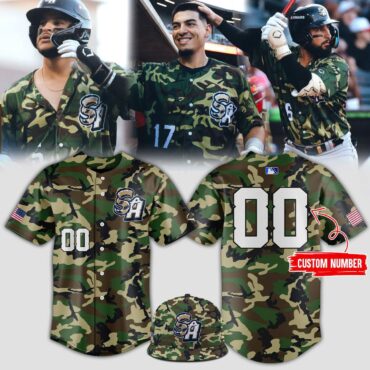San Antonio Missions Camo Baseball Jersey Custom Name And Number