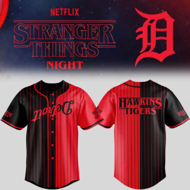 Stranger Things x Detroit Tigers MLB Baseball Jersey