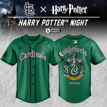 St.Louis Cardinals MLB x Harry Potter Green Slytherin Baseball Jersey