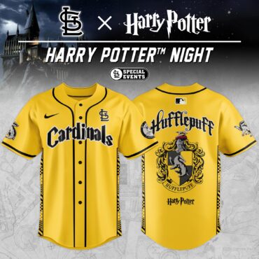 St.Louis Cardinals MLB x Harry Potter Yellow Hufflepuff Baseball Jersey