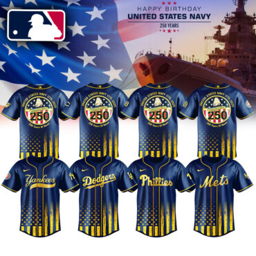 All Team MLB x USA Happy Birthday USA Navy Baseball Jersey