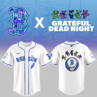 Boston Red Sox MLB x Grateful Dead Theme Night Game Baseball Jersey
