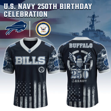 Buffalo Bills NFL x 4th of July USA Navy Army Jersey