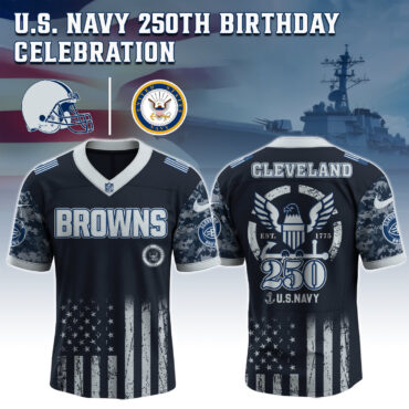 Cleveland Browns NFL x 4th of July USA Navy Army Jersey
