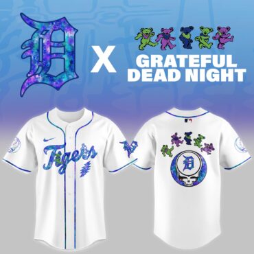 Detroit Tigers MLB x Grateful Dead Theme Night Game Baseball Jersey
