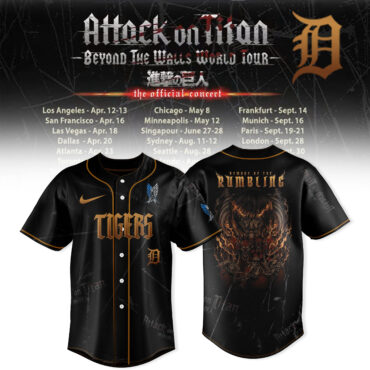 Detroit Tigers MLB x Attack on Titan Beyond the Walls World Baseball Jersey
