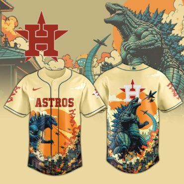 Houston Astros MLB x Godzilla Attack Baseball Jersey