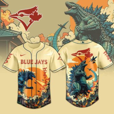Toronto Blue Jays MLB x Godzilla Attack Baseball Jersey