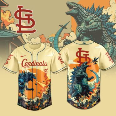 St.Louis Cardinals MLB x Godzilla Attack Baseball Jersey