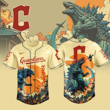 Cleveland Guardians MLB x Godzilla Attack Baseball Jersey