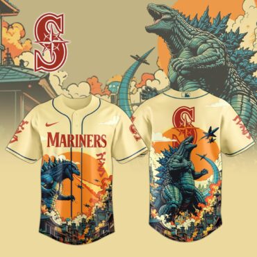 Seattle Mariners MLB x Godzilla Attack Baseball Jersey