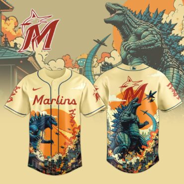 Miami Marlins MLB x Godzilla Attack Baseball Jersey