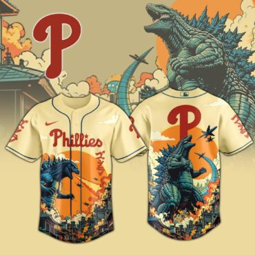 Philadelphia Phillies MLB x Godzilla Attack Baseball Jersey