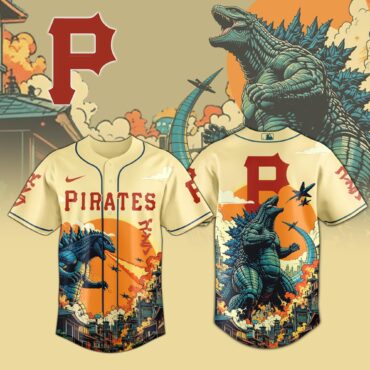Pittsburgh Pirates MLB x Godzilla Attack Baseball Jersey
