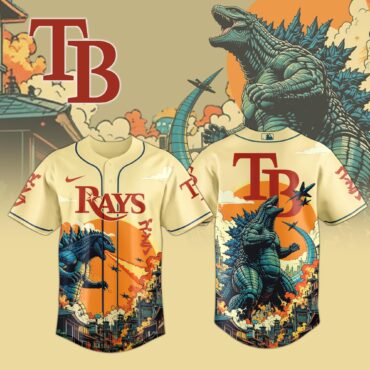 Tampa Bay Rays MLB x Godzilla Attack Baseball Jersey