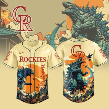 Colorado Rockies MLB x Godzilla Attack Baseball Jersey