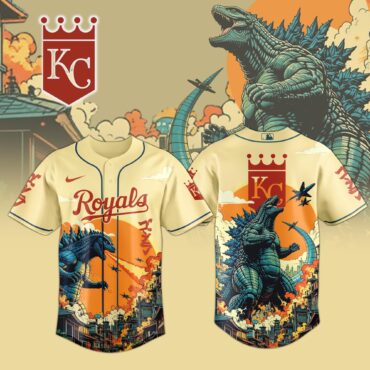 Kansas City Royals MLB x Godzilla Attack Baseball Jersey