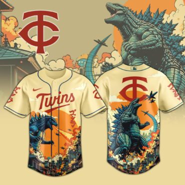 Minnesota Twins MLB x Godzilla Attack Baseball Jersey