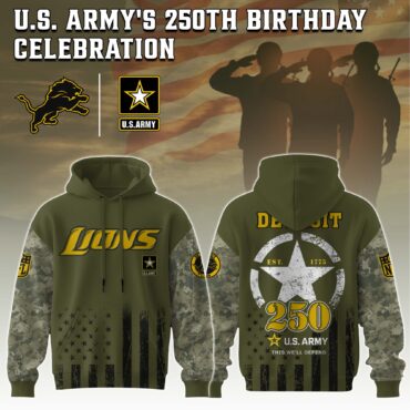 Detroit Lions NFL x 250 USA Army 3D Hoodie