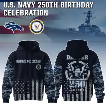 Denver Broncos NFL x 250 USA Navy Army 3D Hoodie