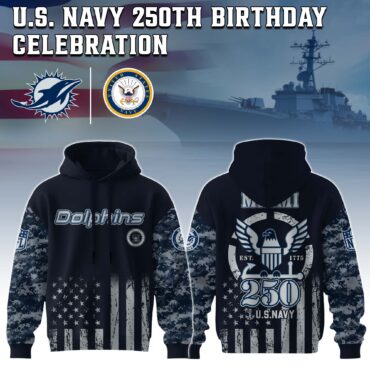 Miami Dolphins NFL x 250 USA Navy Army 3D Hoodie