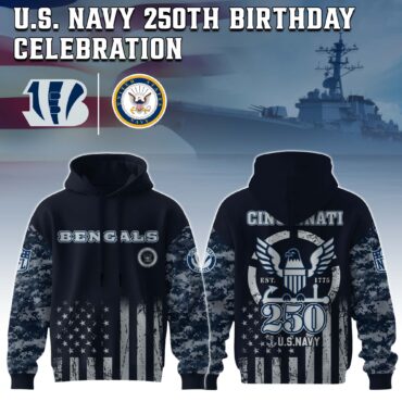 Cincinnati Bengals NFL x 250 USA Navy Army 3D Hoodie