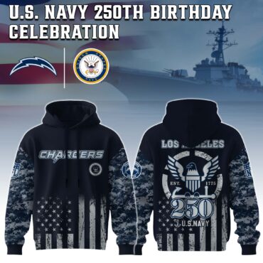 Los Angeles Chargers NFL x 250 USA Navy Army 3D Hoodie