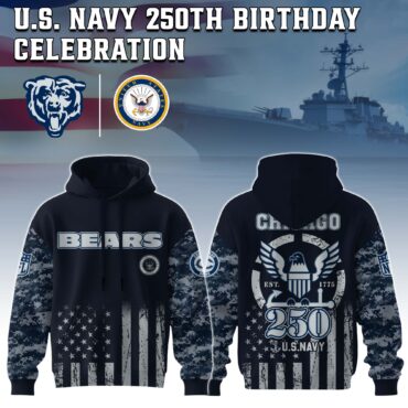 Chicago Bears NFL x 250 USA Navy Army 3D Hoodie