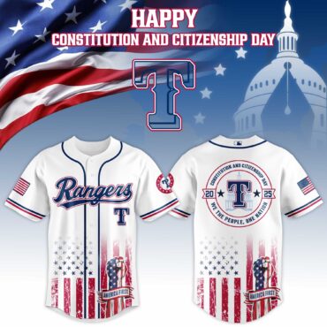 Texas Rangers MLB x USA Happy Constitution and Citizenship Day Baseball Jersey