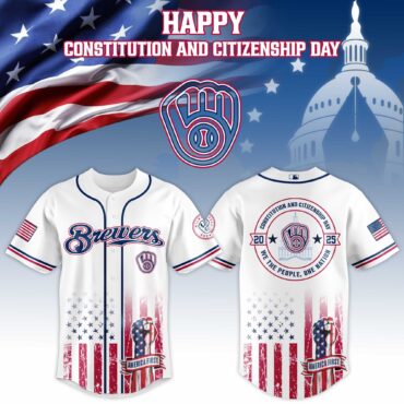 Milwaukee Brewers MLB x USA Happy Constitution and Citizenship Day Baseball Jersey