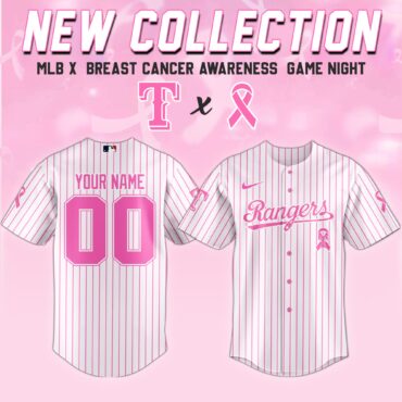Texas Rangers MLB x Breast Cancer Awareness Month United in Pink Baseball Jersey