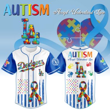 Los Angeles Dodgers MLB x Autism Awareness Month Baseball Jersey