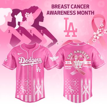 Los Angeles Dodgers MLB x Breast Cancer Awareness Month Baseball Jersey