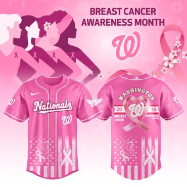Washington Nationals MLB x Breast Cancer Awareness Month Baseball Jersey