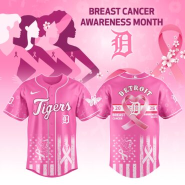 Detroit Tigers MLB x Breast Cancer Awareness Month Baseball Jersey