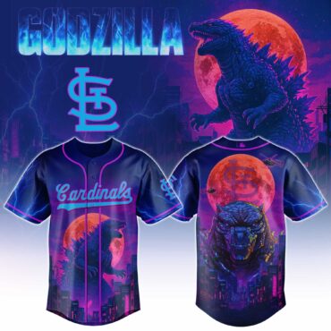 St.Louis Cardinals MLB x Godzilla Neon City Baseball Jersey