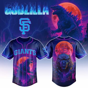 San Francisco Giants MLB x Godzilla Neon City Baseball Jersey