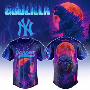 New York Yankees MLB x Godzilla Neon City Baseball Jersey
