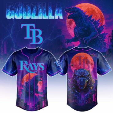 Tampa Bay Rays MLB x Godzilla Neon City Baseball Jersey