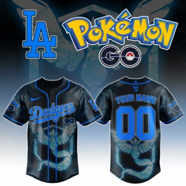 Los Angeles Dodgers MLB x Pokemon Go Articuno Baseball Jersey Custom Name And Number