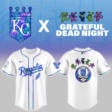 Kansas City Royals MLB x Grateful Dead Theme Night Game Baseball Jersey