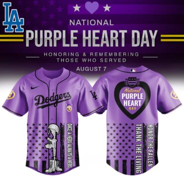 Los Angeles Dodgers MLB x USA Purple Heart Day Baseball Jersey